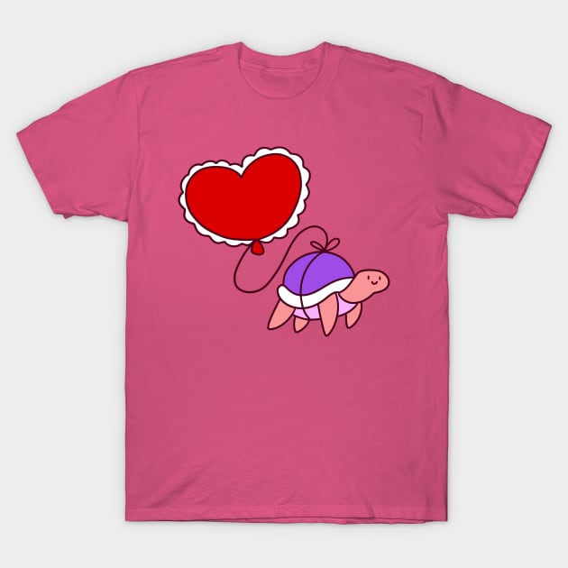 Heart Balloon Turtle T-Shirt by saradaboru